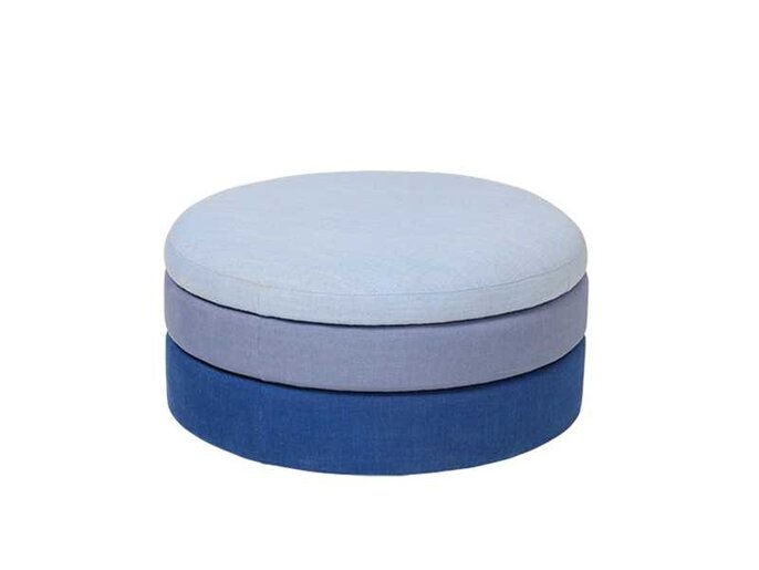 Broste Copenhagen Pond poef blauw - Ø68XH30CM