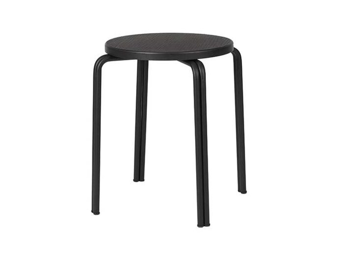 Broste Copenhagen Oda hocker eisen/esche furnier - schwarz
