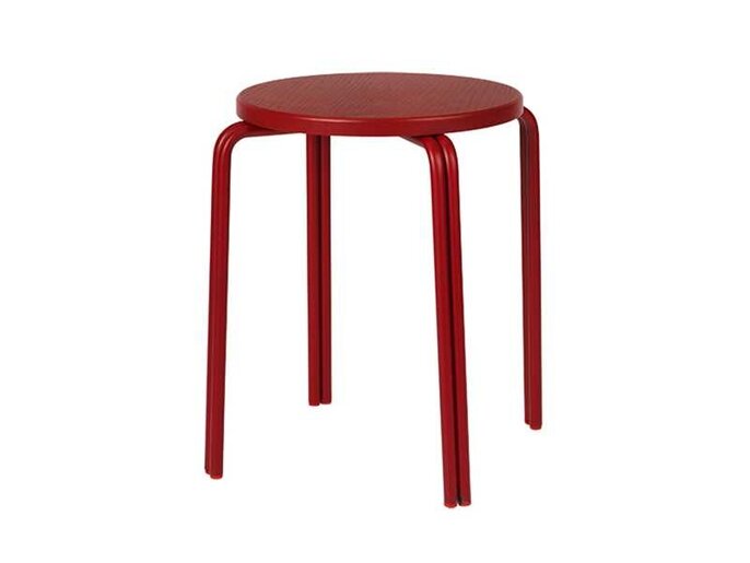 Broste Copenhagen Tabouret Oda fer/placage frêne - brun rouge