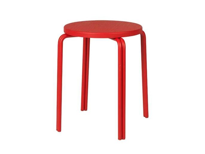 Broste Copenhagen Oda hocker eisen/esche furnier - rot