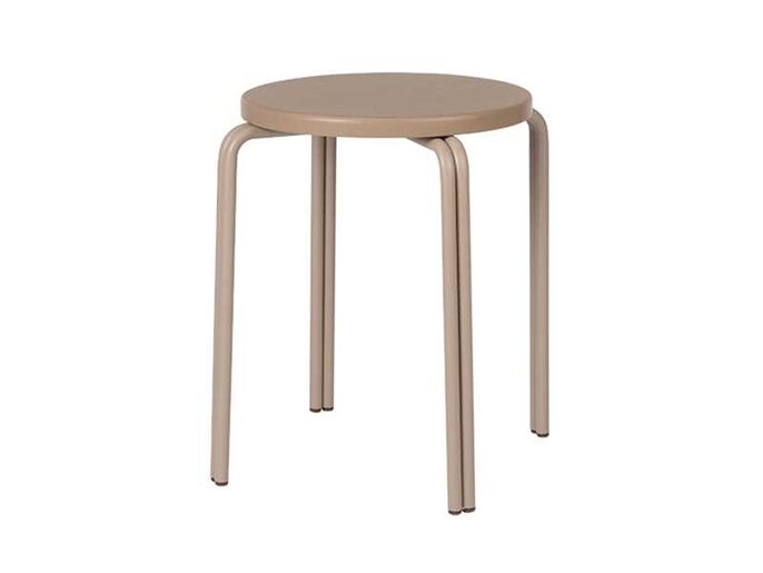 Broste Copenhagen Oda kruk ijzer/essenfineer - grijs/beige