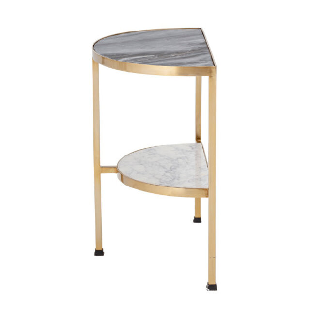 Bloomingville Clint side table marble - black