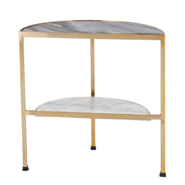 Bloomingville Table d'appoint Clint marbre - noir