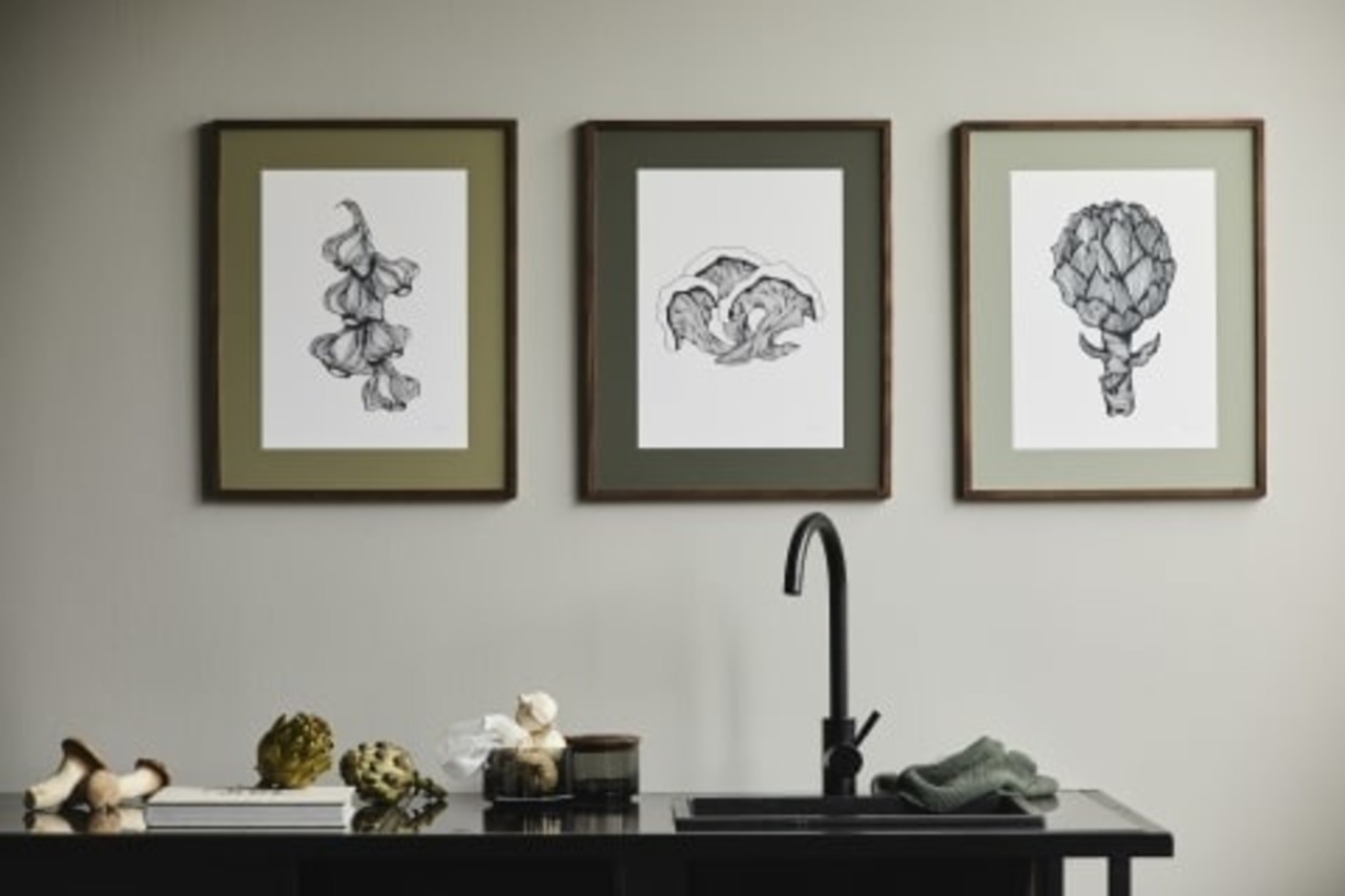 Nordal Illustration de champignons - chêne foncé Nordal Illustration de champignons - chêne foncé