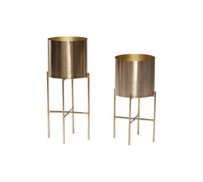 Hubsch Flower pot set brass