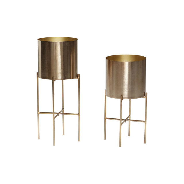 Hubsch Bloempot set messing