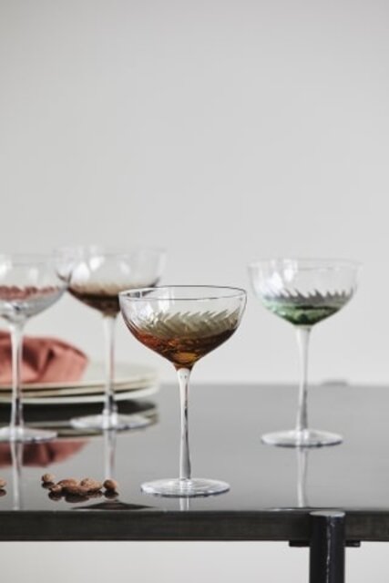 Nordal Garo cocktailglass grønt - sett med 8 stk