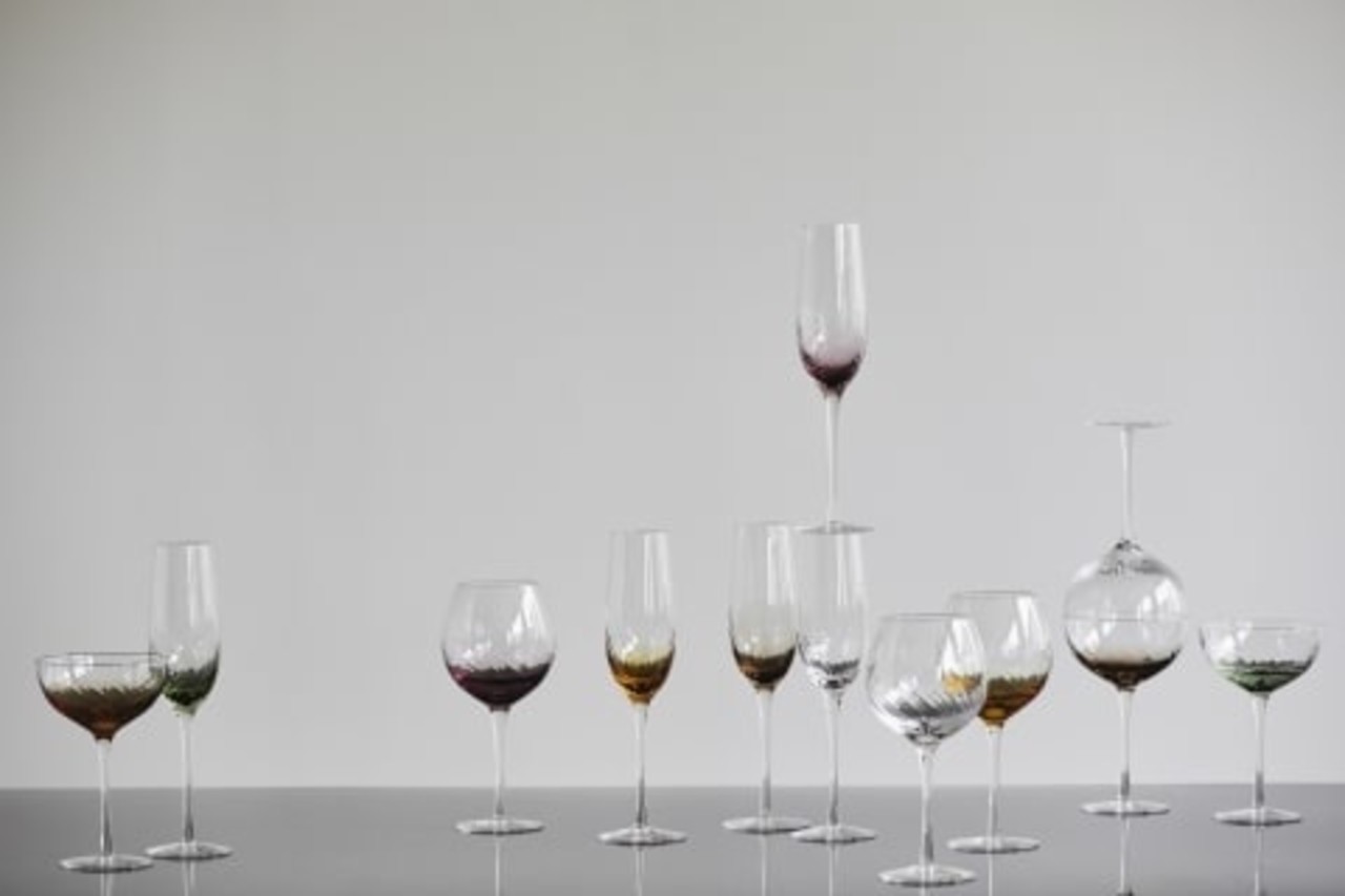 Nordal Garo champagne glazen amber - set van 8 stuks Nordal Garo champagne glazen amber - set van 8 stuks