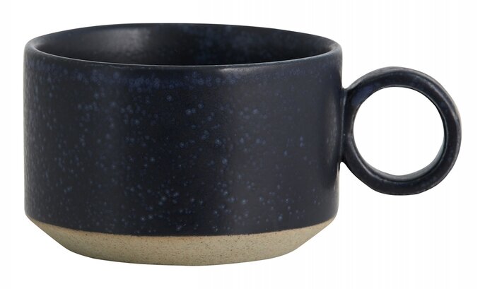 Nordal Tasses à thé granuleuses bleu foncé - set de 4 pièces