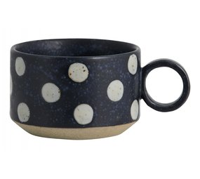 Nordal Grainy tea mugs dark blue/sand - set of 4 pieces