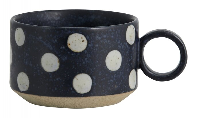 Nordal Tazze da tè granulose blu scuro/sabbia - set di 4 pezzi
