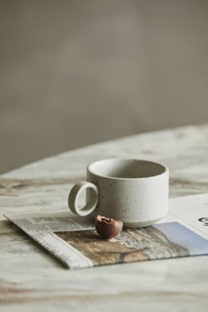 Nordal Grainy tea mugs sand - set of 4