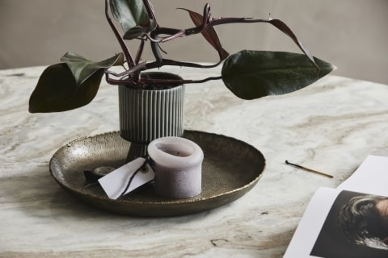 Nordal Danna dienblad rond - antiek messing