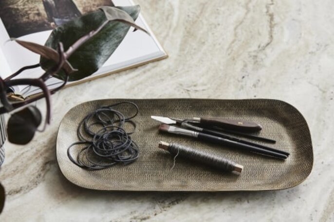Nordal Danna tray square - antique brass