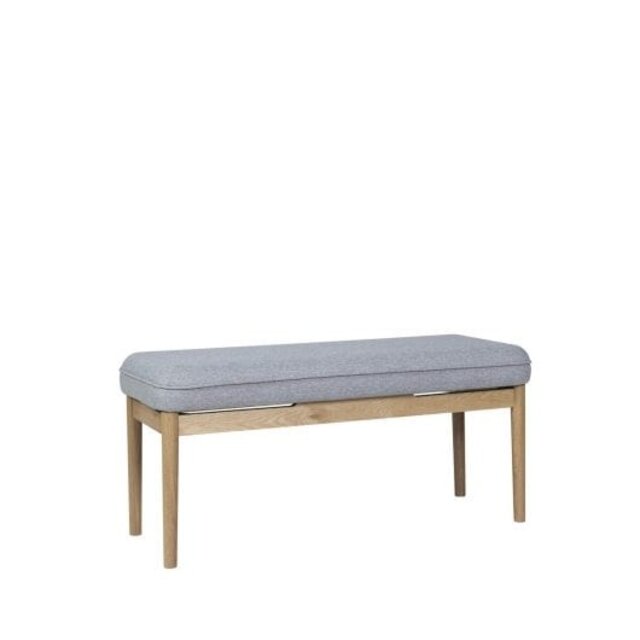 Hubsch Bank met kussen - naturel/grijs