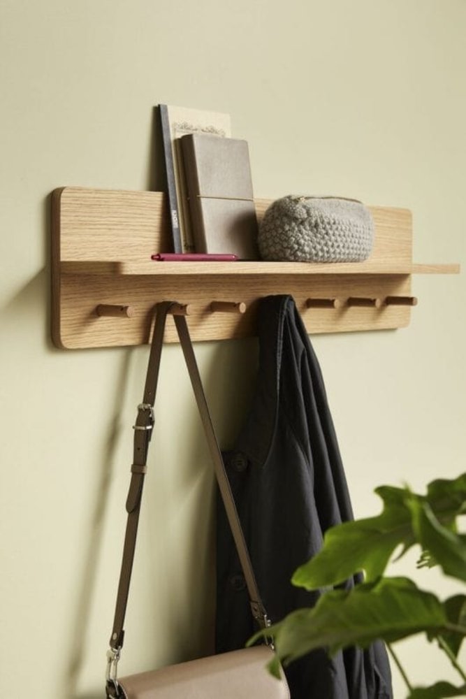 Hubsch Coat rack oak veneer - 7 hooks Hubsch Coat rack oak veneer - 7 hooks