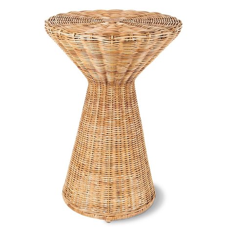 HKliving Rattan side table high LIVING AND CO
