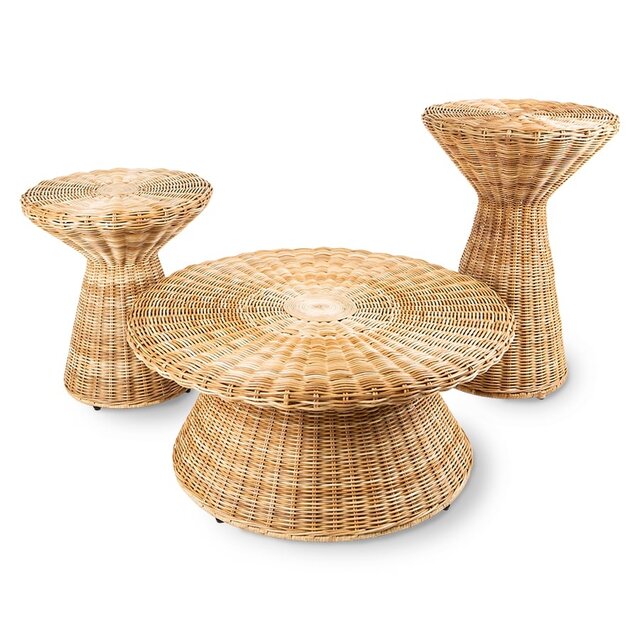 HKliving Rotan bijzettafel hoog
