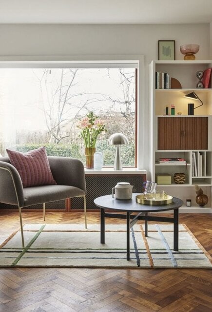 Hubsch Loungestoel - lichtbruin/geel