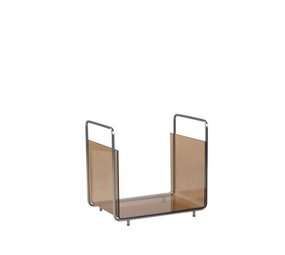 Hubsch Tijdschrifthouder metaal/glas - oranje/nikkel