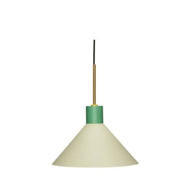 Hubsch Hengende lampe metall - brun/grønn/gul