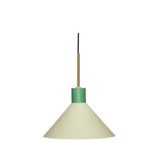 Hubsch Lampe à suspension métal - marron/vert/jaune