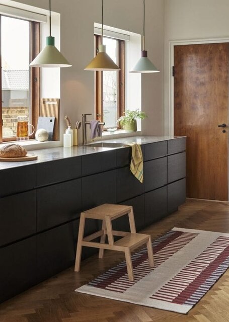 Hubsch Hengende lampe metall - brun/grønn/gul