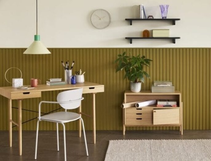 Hubsch Hengende lampe metall - brun/grønn/gul
