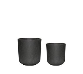 Hubsch Bloempotten zwart - set van 2 stuks Hubsch Bloempotten zwart - set van 2 stuks
