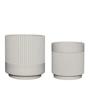 Hubsch Plaster pots white - set of 2 pieces Hubsch Plaster pots white - set of 2 pieces
