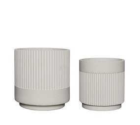 Hubsch Plaster potten wit - set van 2 stuks Hubsch Plaster potten wit - set van 2 stuks
