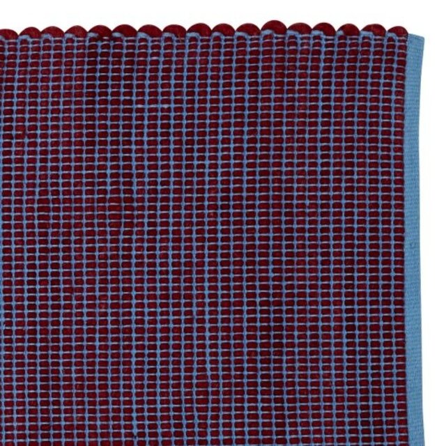 Hubsch Vloerkleed wol - blauw/bordeaux