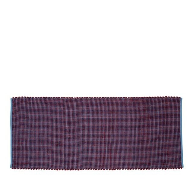 Hubsch Vloerkleed wol - blauw/bordeaux