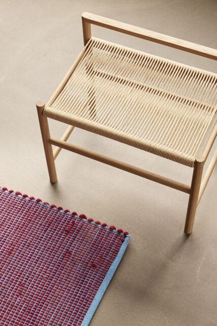 Hubsch Vloerkleed wol - blauw/bordeaux