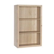 Hubsch Armoire murale verre/placage chêne - naturel