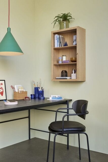 Hubsch Wandkast glas/eiken fineer - naturel