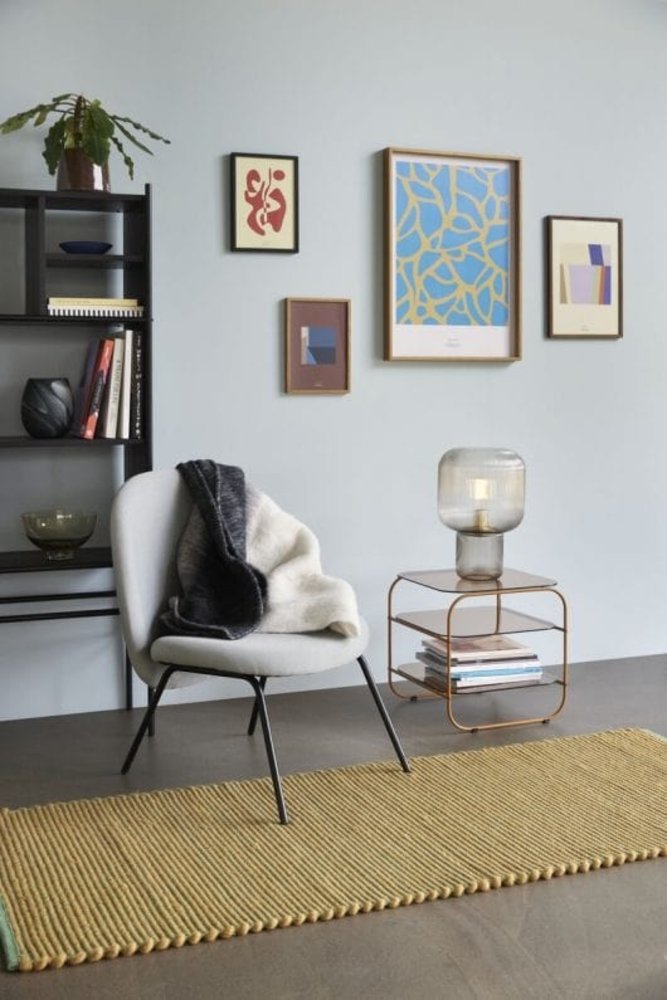 Hubsch Table métal/verre - orange/ambre