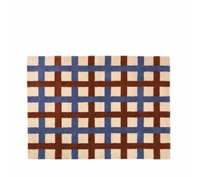 Broste Copenhagen Edith tæppe blå/beige - 200x300cm