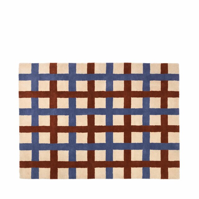 Broste Copenhagen Edith tæppe blå/beige - 200x300cm