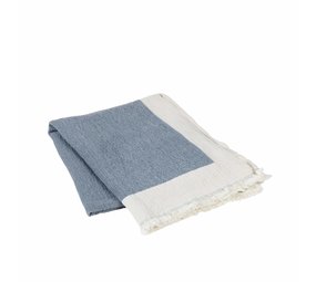 Broste Copenhagen Mona plaid blu - 130x180cm