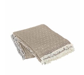 Broste Copenhagen Paula plaid beige / blanco roto - 130x180cm