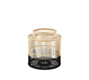 Broste Copenhagen Alde lykta bambu/glas - Ø38,5XH40CM Broste Copenhagen Alde lykta bambu/glas - Ø38,5XH40CM