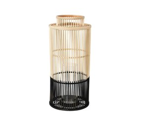 Broste Copenhagen Lanterne Alde bambou/verre - Ø30,5XH67CM Broste Copenhagen Lanterne Alde bambou/verre - Ø30,5XH67CM