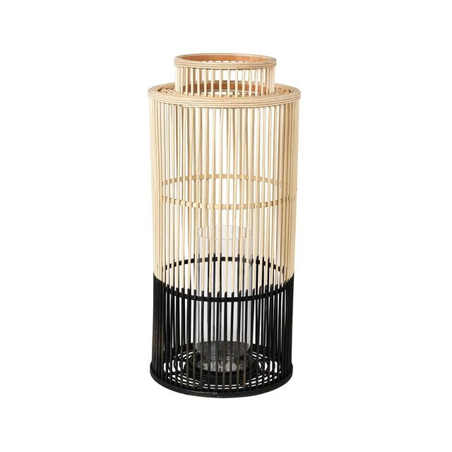 Broste Copenhagen Alde lanterne bambus/glass - Ø30,5XH67CM