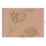 KEK Amsterdam Graverade blommor guld tapet MW-024 - 400x280cm