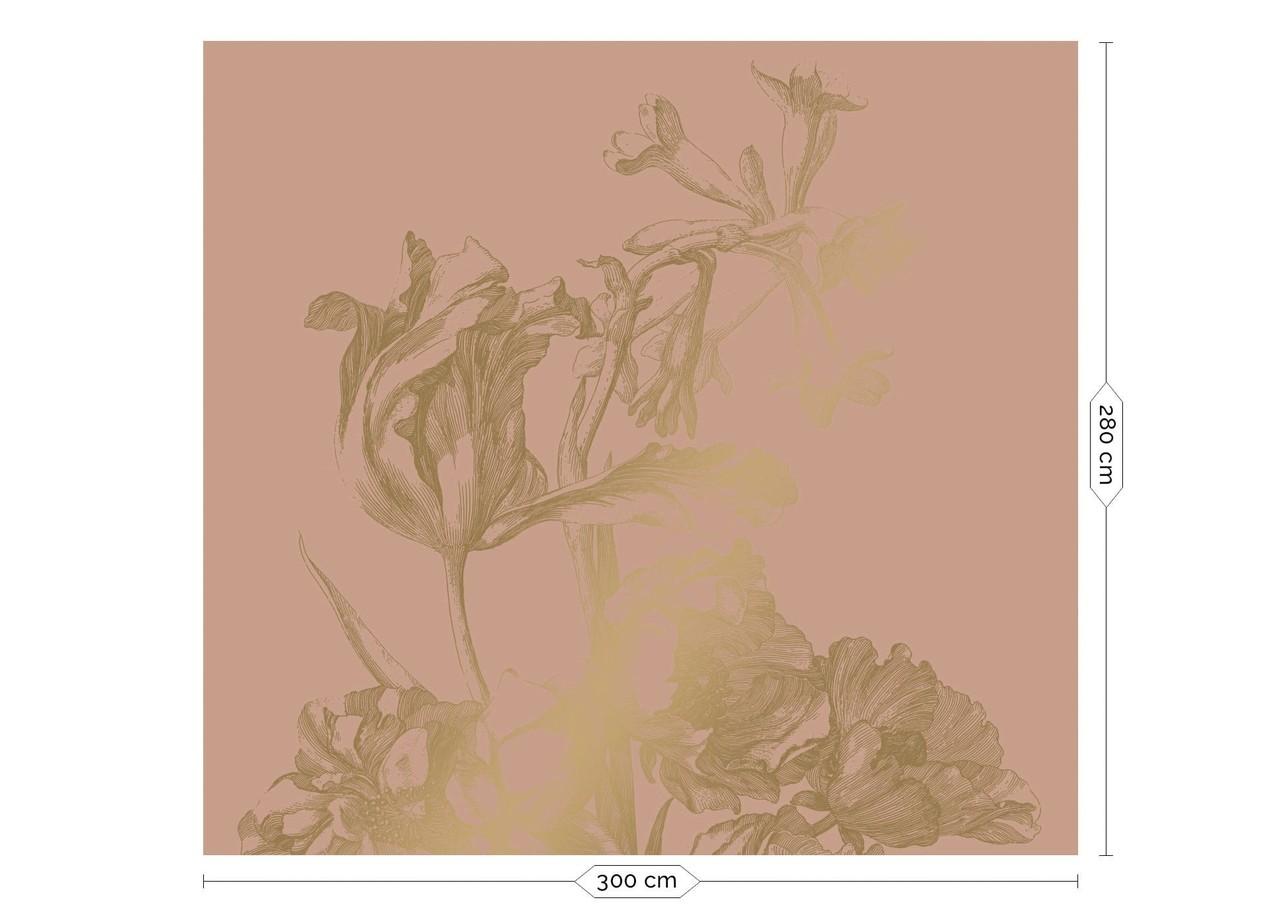 KEK Amsterdam Gravert blomster gull tapet MW-023 - 300x280cm KEK Amsterdam Gravert blomster gull tapet MW-023 - 300x280cm