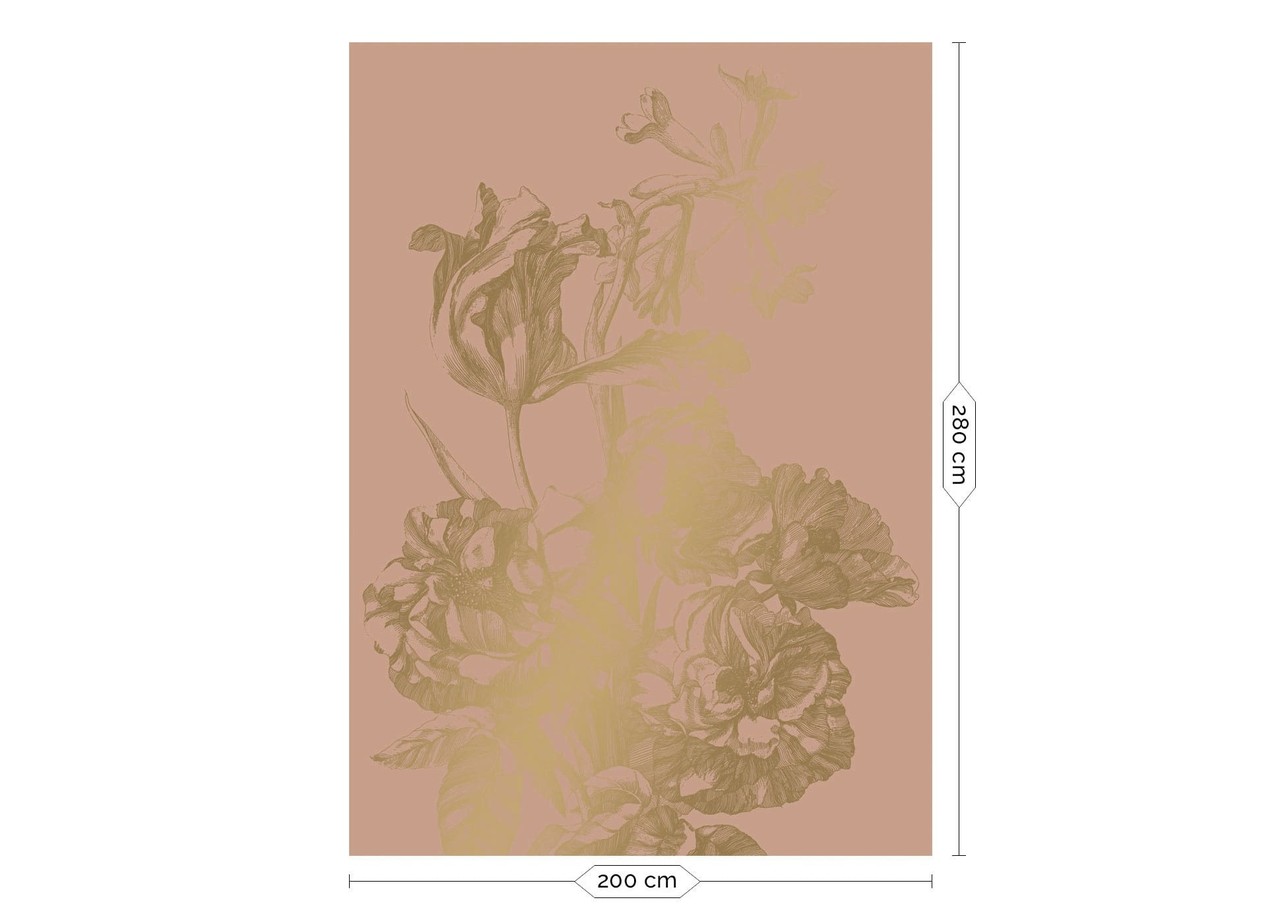 KEK Amsterdam Graverade blommor guld tapet MW-022 - 200x280cm KEK Amsterdam Graverade blommor guld tapet MW-022 - 200x280cm