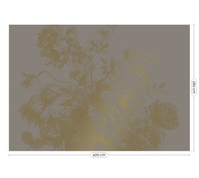 KEK Amsterdam Engraved flowers gold wallpaper MW-018 - 400x280cm KEK Amsterdam Engraved flowers gold wallpaper MW-018 - 400x280cm