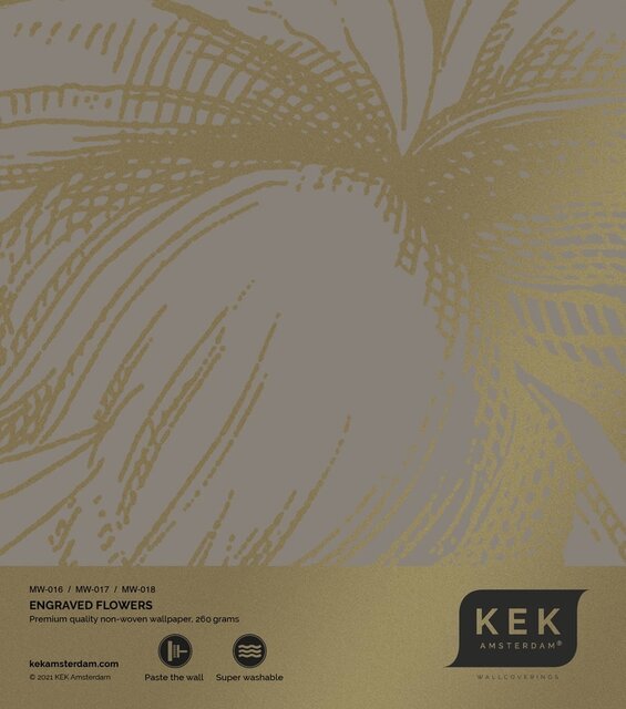 KEK Amsterdam Gravierte Blumen Goldtapete MW-018 - 400x280cm