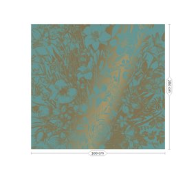 KEK Amsterdam Engraved flowers goud behang MW-020 - 300x280cm